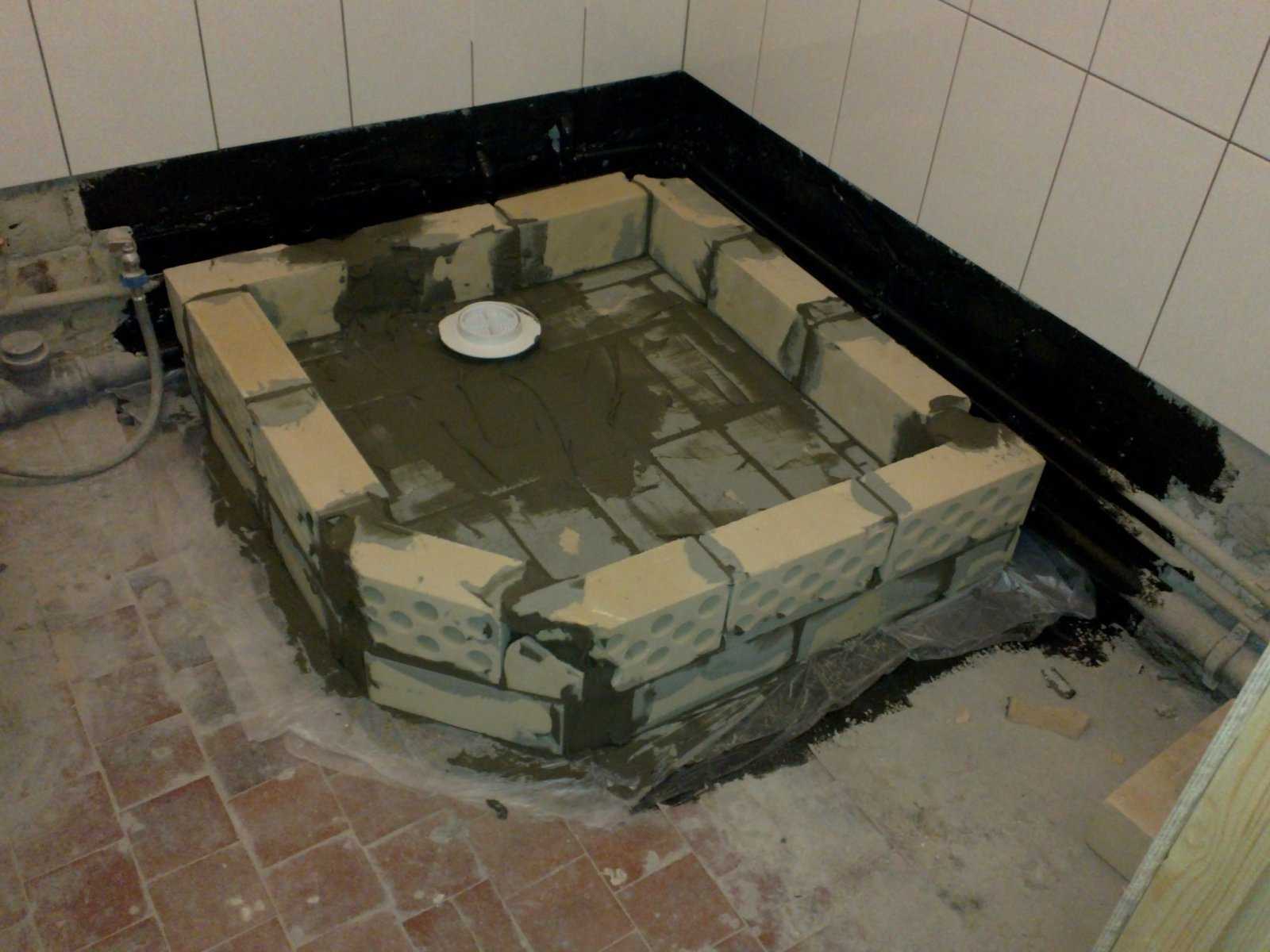 Встроенная душевая кабина из кафеля в ванной комнате: размеры, фото ванны, как сделать встраиваемый душ без поддона своими руками