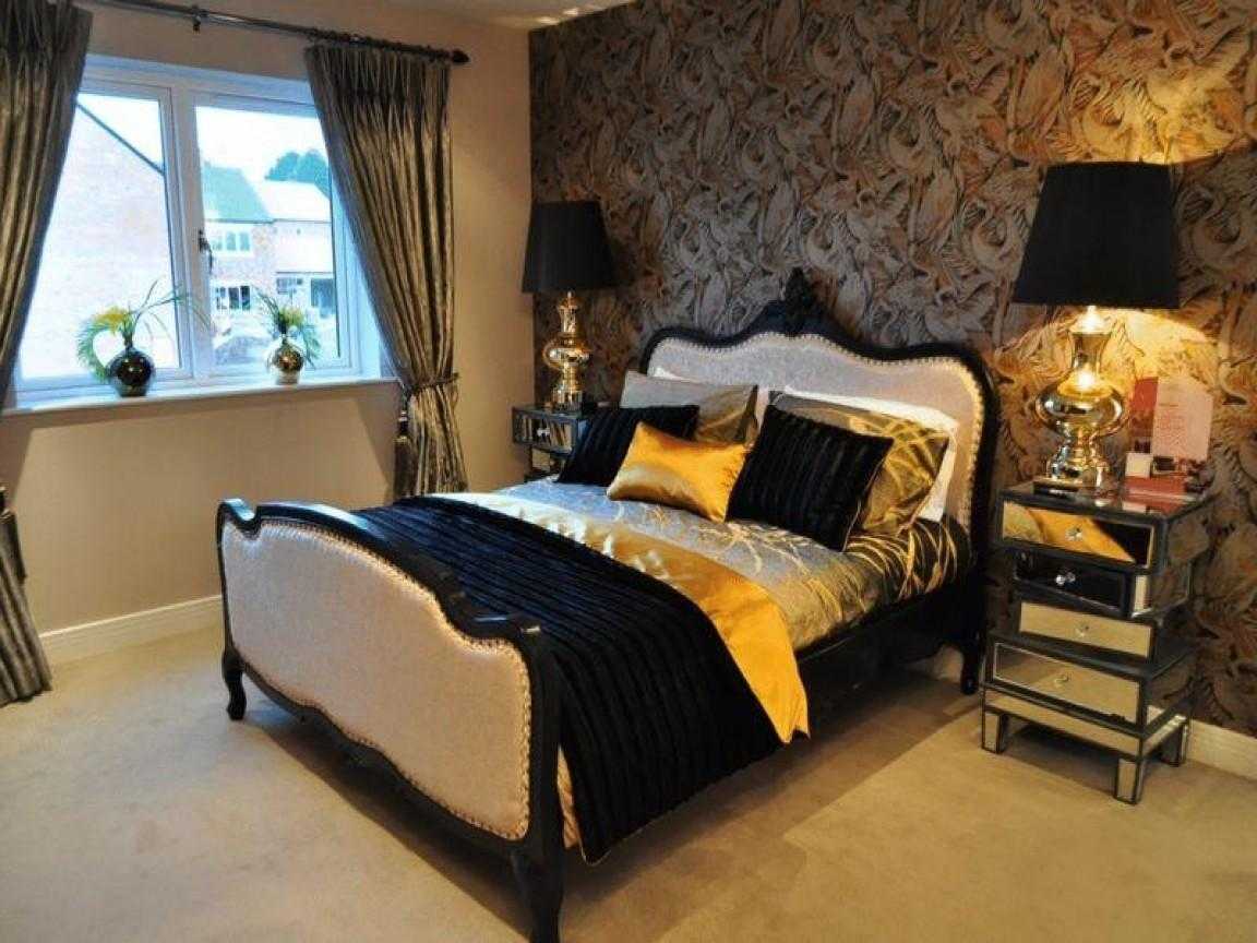 Золотая спальня - 100 фото идей интерьера золотом в спальне