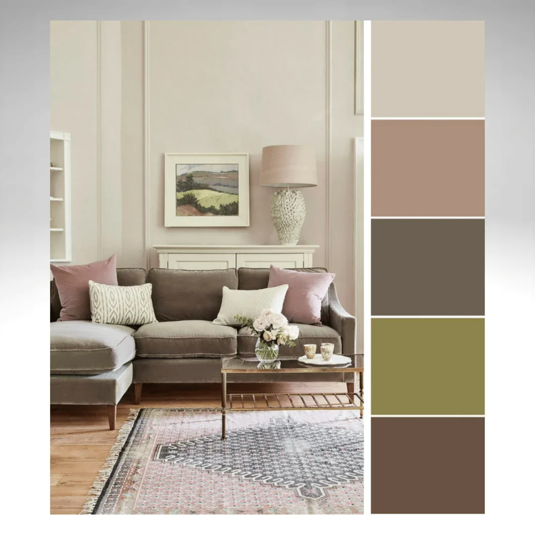 Красивые сочетания цветов в интерьере: таблица, палитра цветовой гаммы для серого, коричневого и бежевого, цветовой круг контрастных тонов
 - 32 фото