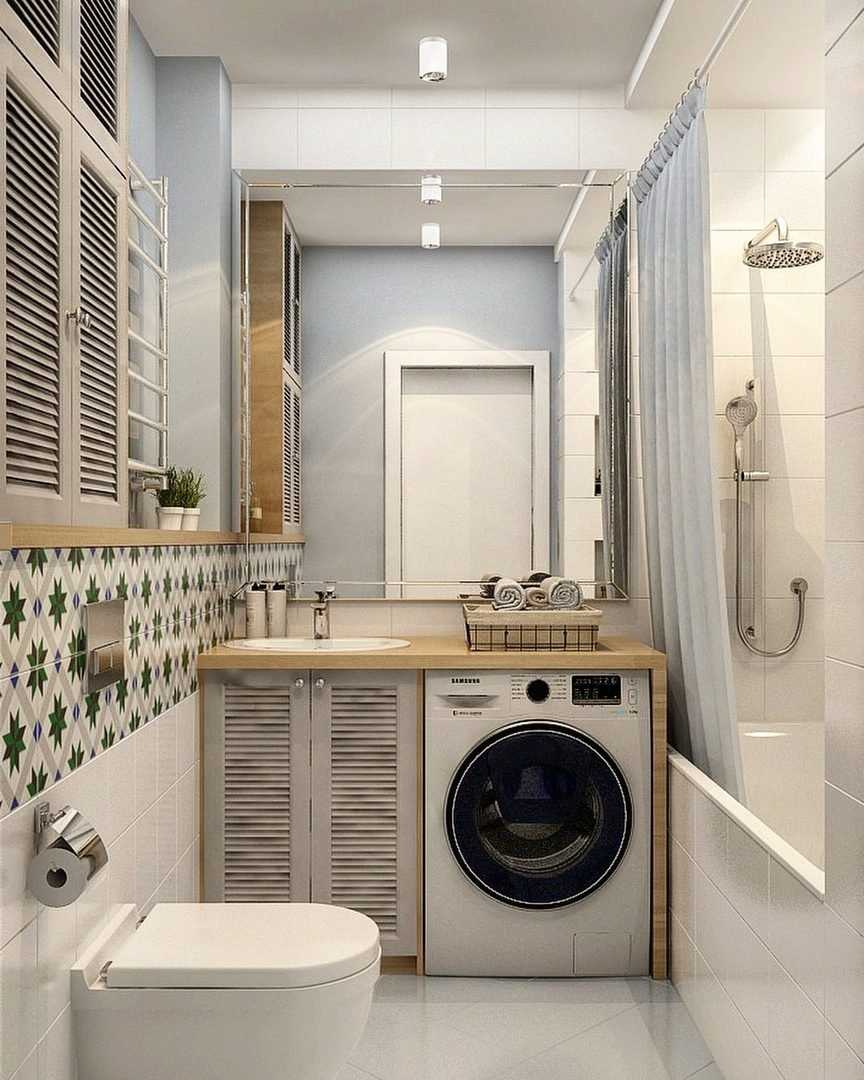 Дизайн ванной комнаты  на 4 кв. м: вместить все красиво