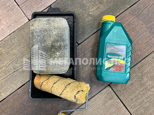 Чем очистить тротуарную плитку от цементного налета