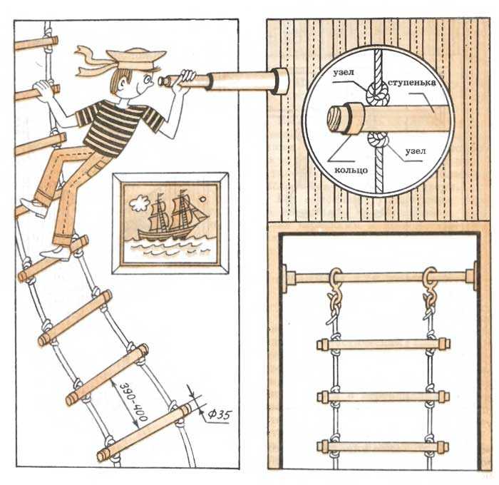 Веревочная лестница своими руками: где используется, как изготовить и какие материалы потребуются