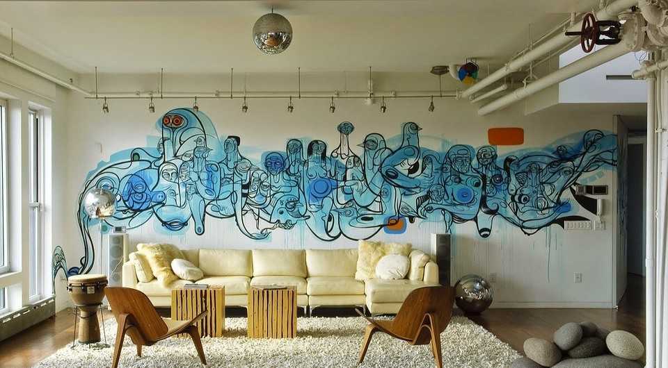 Граффити на стене в квартире - дизайн интерьеров, фото журнал remontgood.ru
