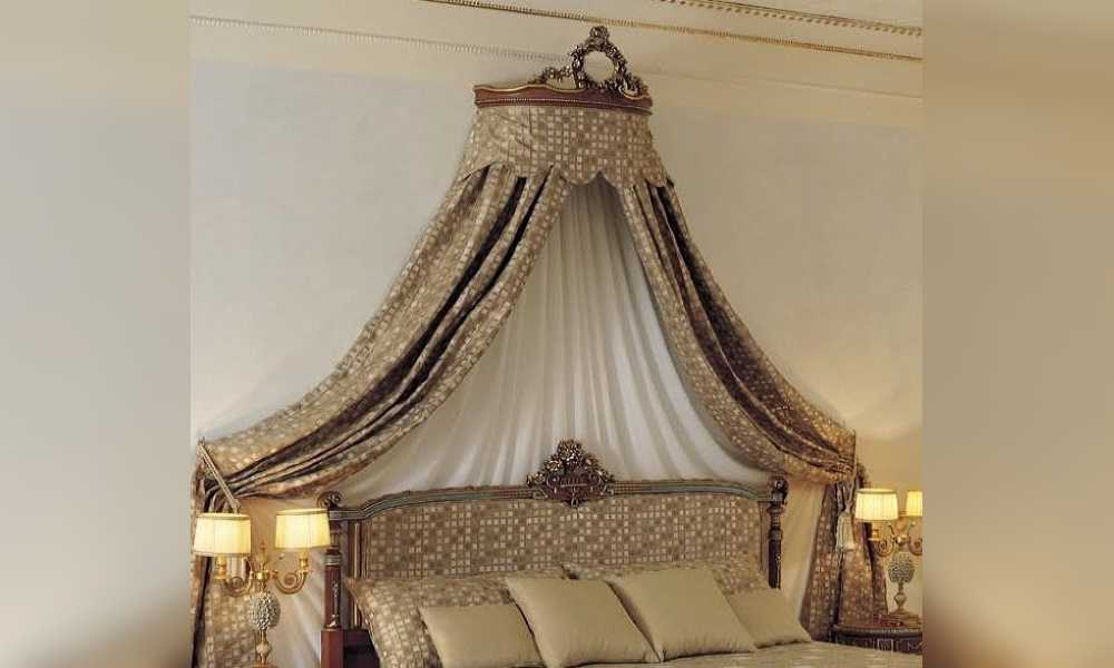 Интересные варианты отделения кровати при помощи шторы Примеры использования современного балдахина в гостиной и спальне