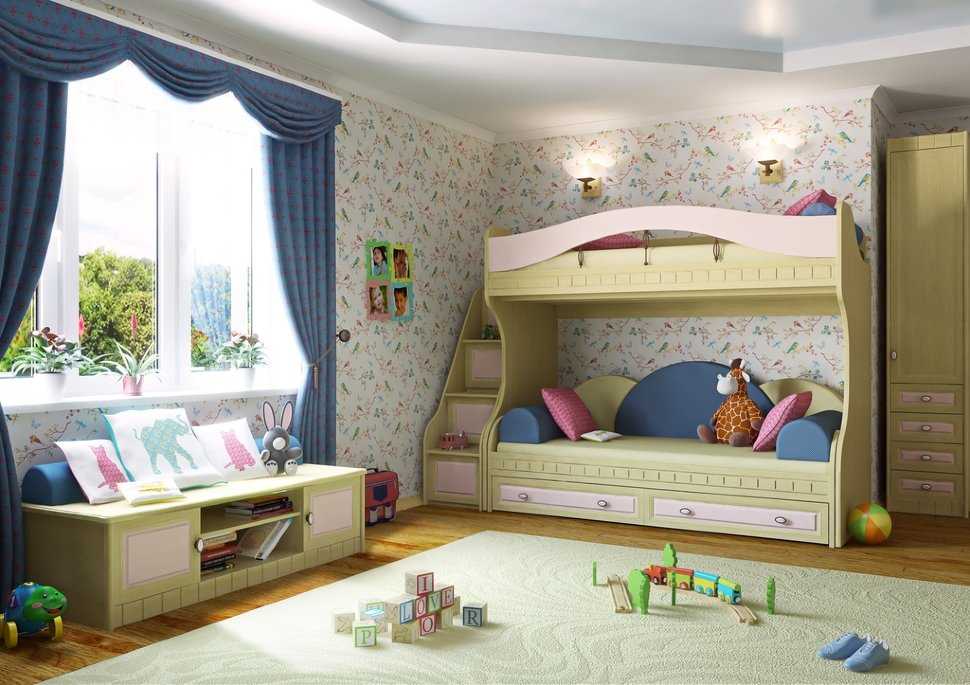 Детская спальня: дизайн комнаты для девочки и для мальчика - 23 фото