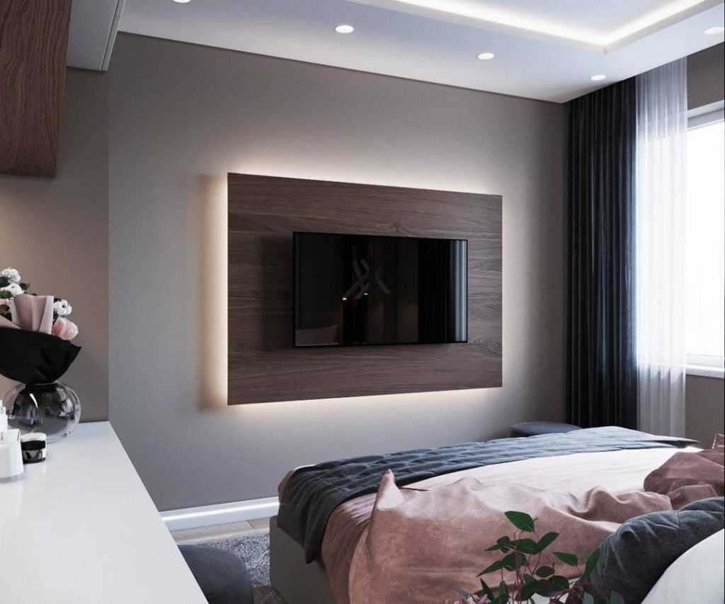 Телевизор в спальне: способы размещения, выбор надежного кронштейна, советы дизайнеров и фото интерьера