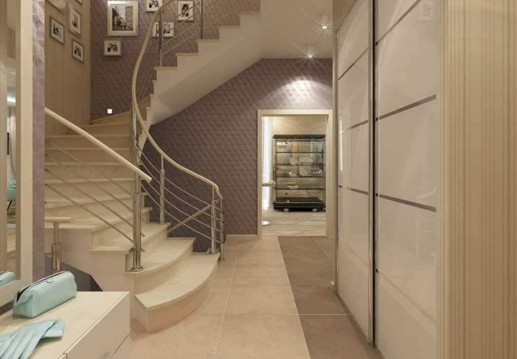 Дизайн прихожей с лестницей в частном доме: интерьер холла
 - 39 фото