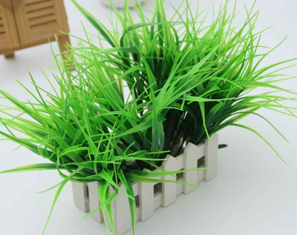 Искусственная трава в горшке: украшаем интерьер декоративной зеленью (34 фото)