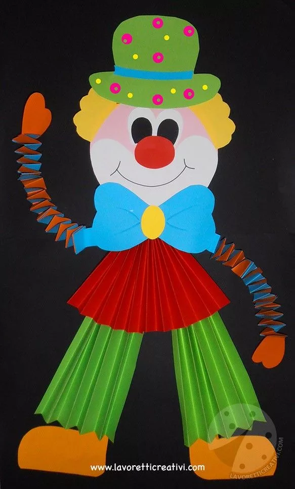Поделка клоун из бумаги. маска клоуна как надо делать клоун с цветными бумагами